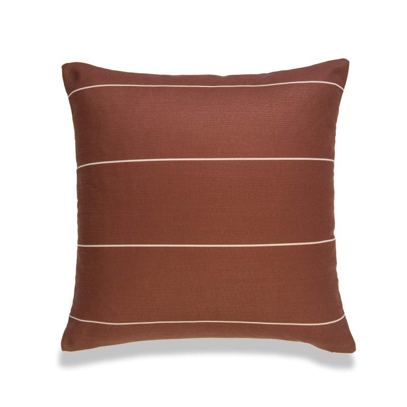 Hofdeco Modern Boho Decorative Throw Pillow Cover Only, for Couch, Sofa, Bed, Rust Stripes, 20"x20" - Image 1